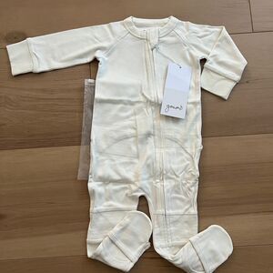 NWT Goumi Kids Cloud Baby Footie SZ 6-12 mo Bamboo Zippy Sleeper White